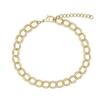Forgyldt stål armbånd med ringe
